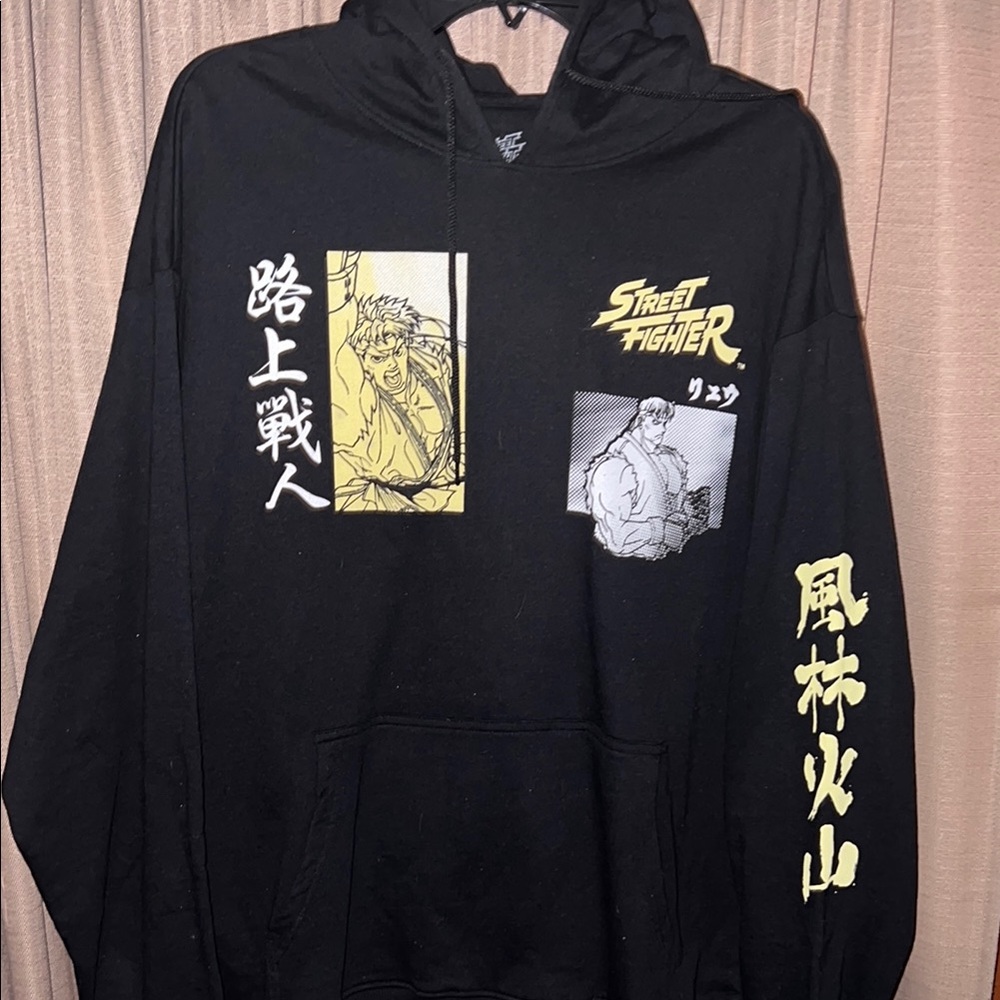 Street Fighter Graphic Hoodie - Black and Yellow